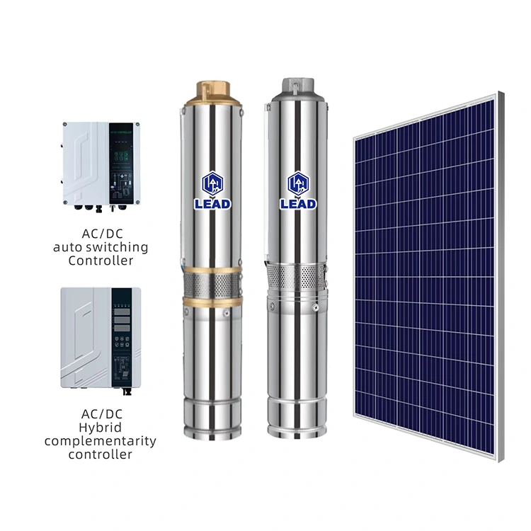 SD Deep Well Solar Submersible Pumps AC DC ขับเคลื่อน